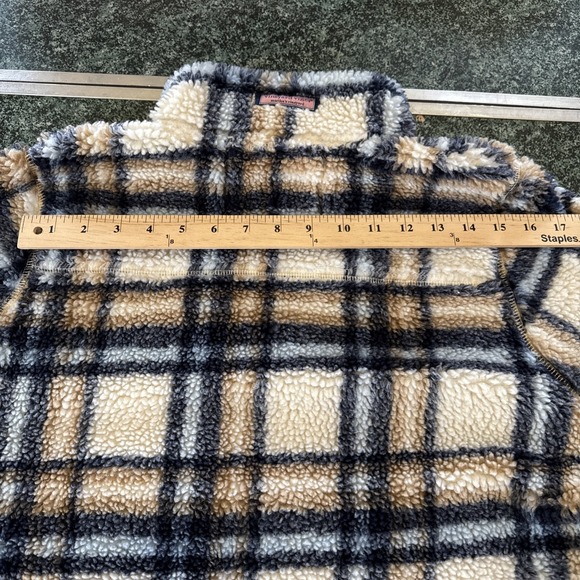 Vineyard Vines Super Shep Pullover Mens M Plaid Sherpa Fleece Half Zip - Picture 9 of 14
